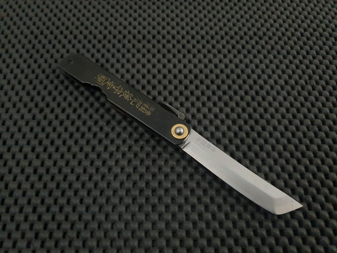 Nagoa Higonakami Sakimaru Large Folding Knife Kiridashi Wood Scoring Brass Black Sydney Brisbane Melbourne Perth Canberra Adelaide Australia