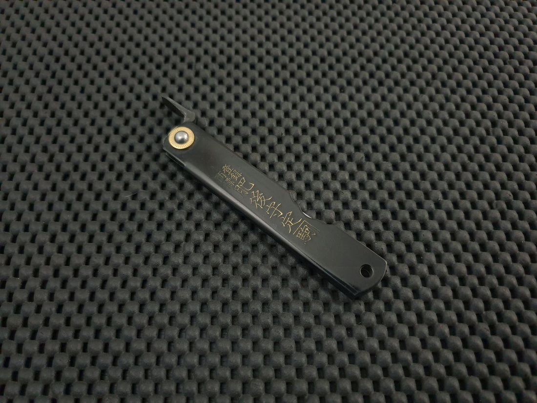 Nagoa Higonakami Sakimaru Large Folding Knife Kiridashi Wood Scoring Brass Black Sydney Brisbane Melbourne Perth Canberra Adelaide Australia