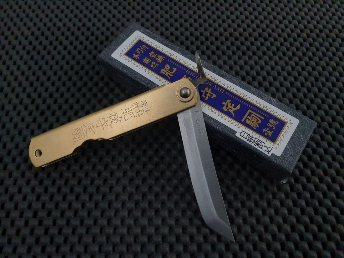 Nagao Higonakami Sakimaru Large Folding Knife Kiridashi Wood Scoring Brass Sydney Brisbane Melbourne Perth Canberra Adelaide Australia