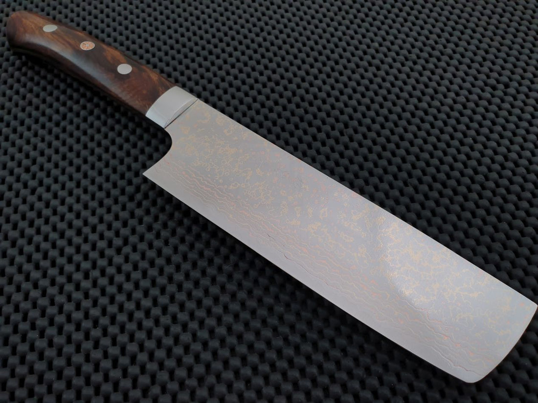 Takeshi Saji Rainbow Damascus Nakiri Knife