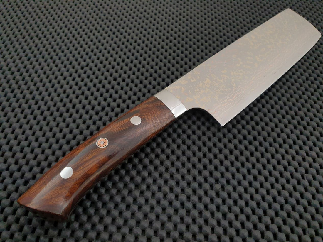 Takeshi Saji Rainbow Damascus Nakiri Knife
