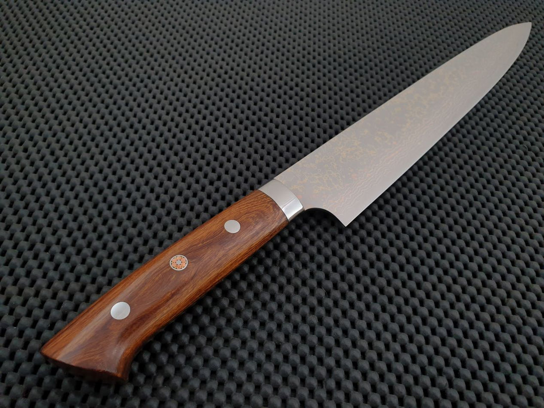 Takeshi Saji Rainbow Damascus Sujihiki Knife