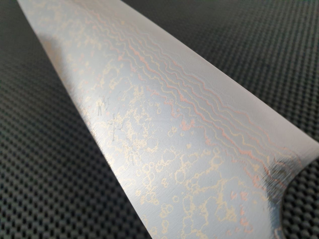 Takeshi Saji Rainbow Damascus Sujihiki Knife