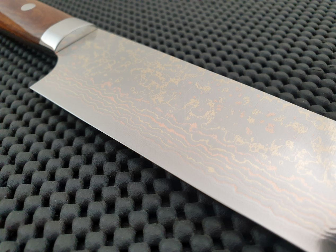 Takeshi Saji Rainbow Damascus Sujihiki Knife