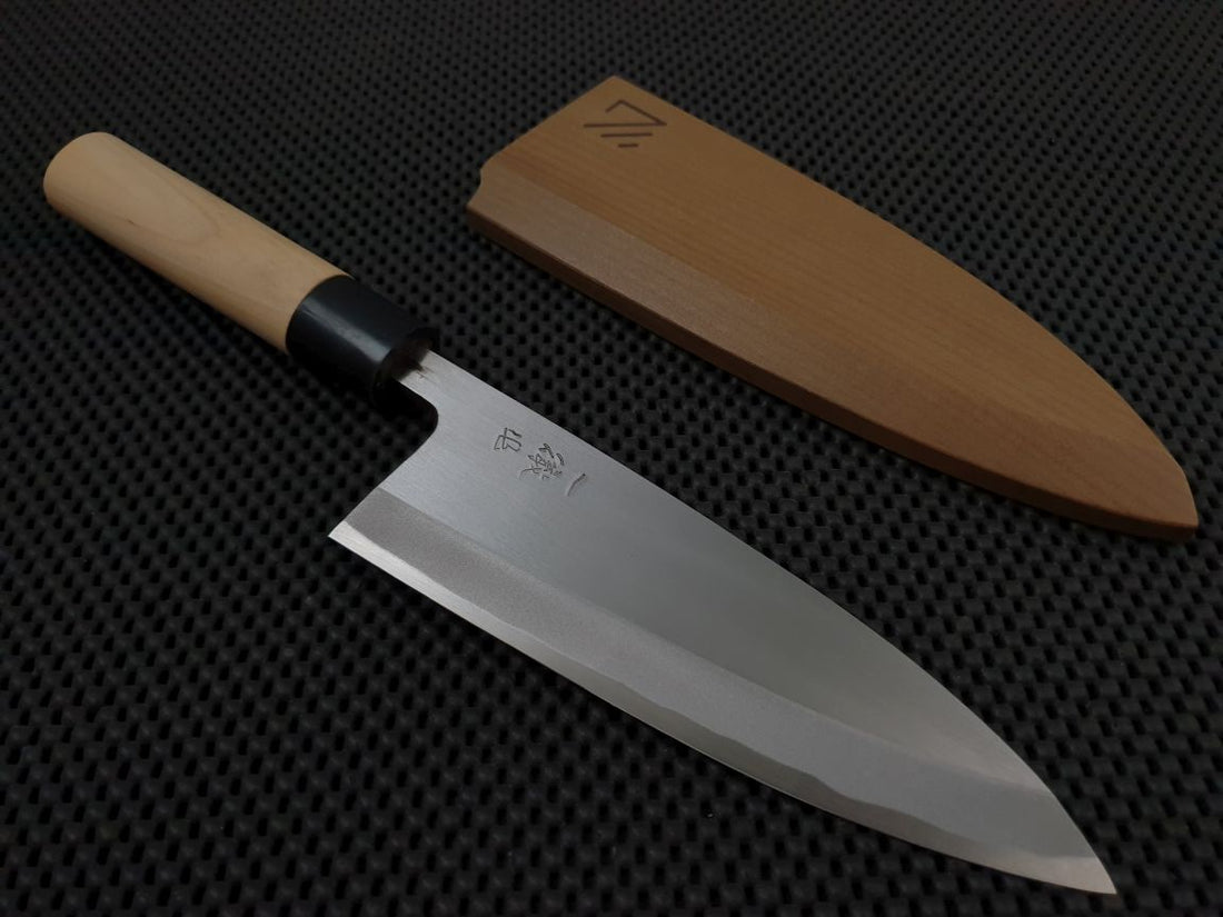 Ittetsu | 180mm Deba Knife (Shirogami) - B Finish (w/ Saya)
