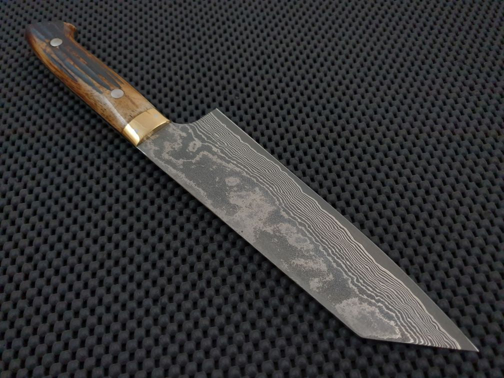 Takeshi Saji | Nickel Damascus 180mm Bunka Knife (Horn) – ProTooling