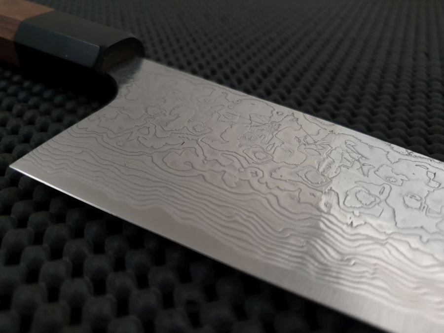 Saji Diamond Damascus WA Bunka Knife