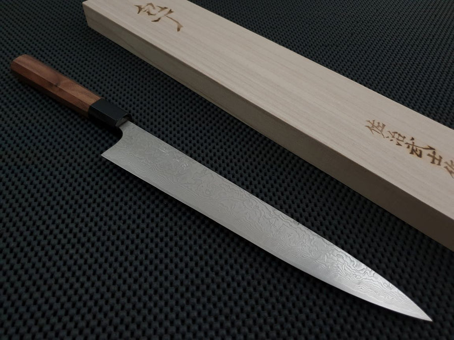 Saji Diamond Damascus Sujihiki Knife