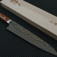 Takeshi Saji Gold Damascus Gyuto Knife