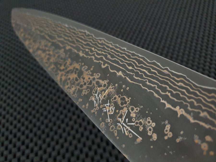 Takeshi Saji Gold Damascus Gyuto Knife