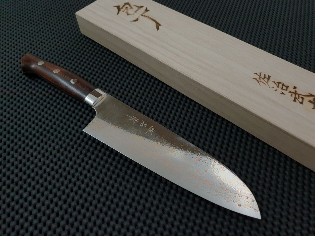 Takeshi Saji Rainbow Damascus Santoku