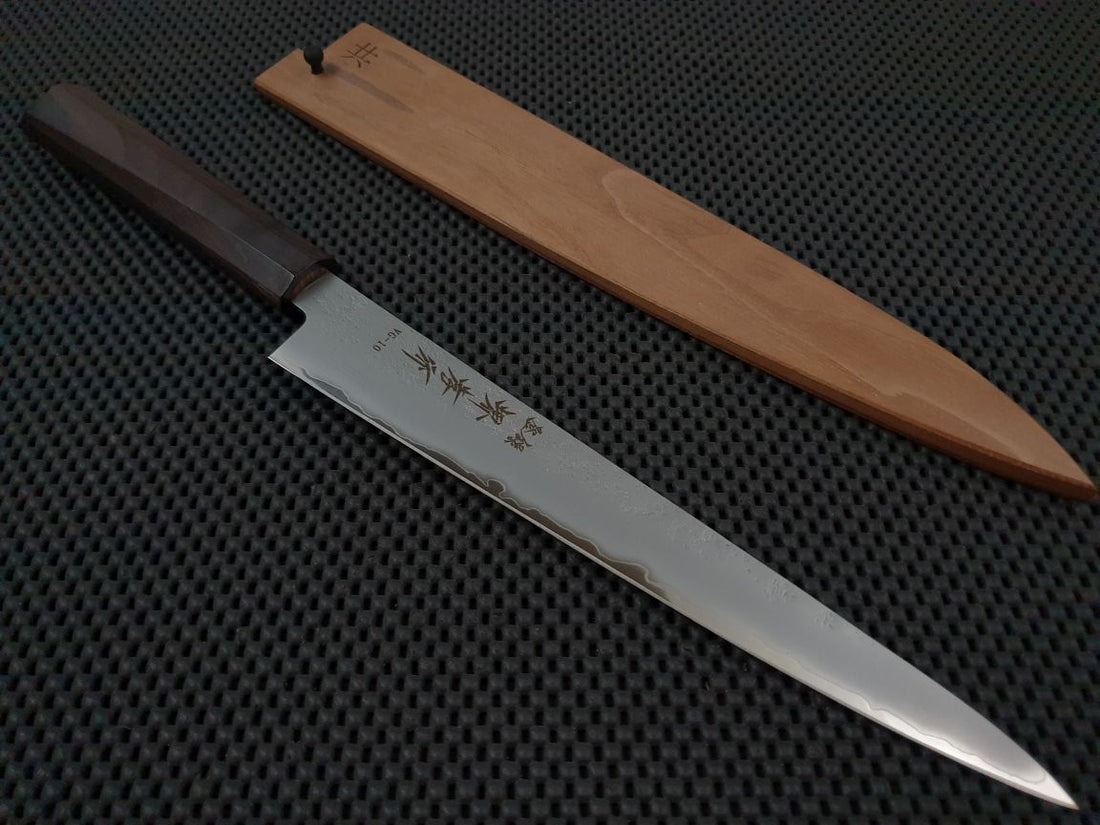 Sakai Takayuki Nashiji | 250 Sujihiki Knife (w/ Saya)