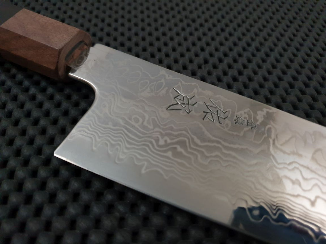 Sukenari Ginsan Damascus | 240 Gyuto Knife (Ebony)