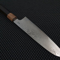 Sukenari ZDP Damascus | 195 Santoku Knife (Ebony) -w/Saya