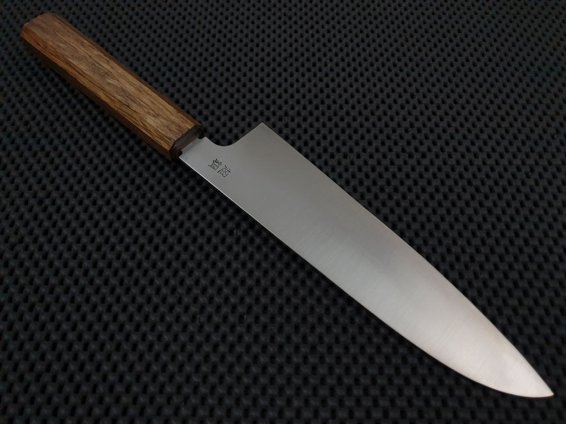 Sukenari ZDP Migaki | 195 Santoku Knife (KMT Oak)
