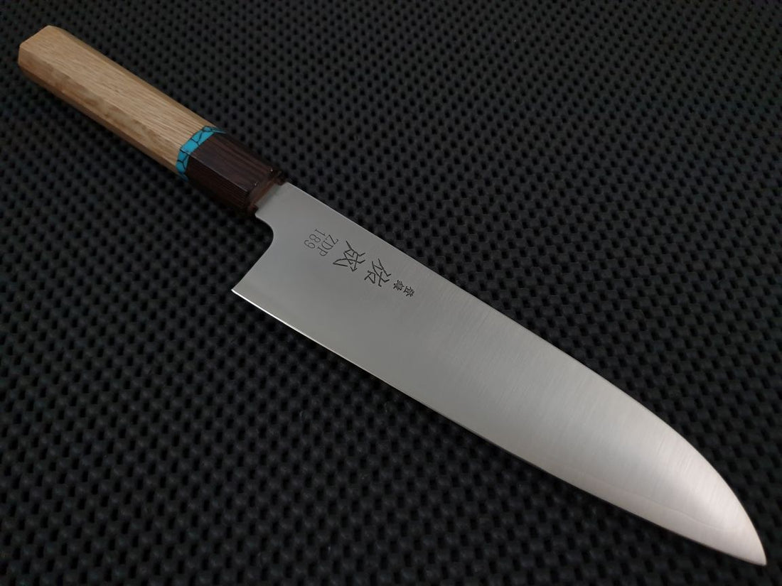 Sukenari ZDP Migaki | 195 Santoku Knife (Yu Handle)