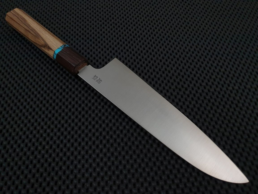 Sukenari ZDP Migaki | 195 Santoku Knife (Yu Handle)