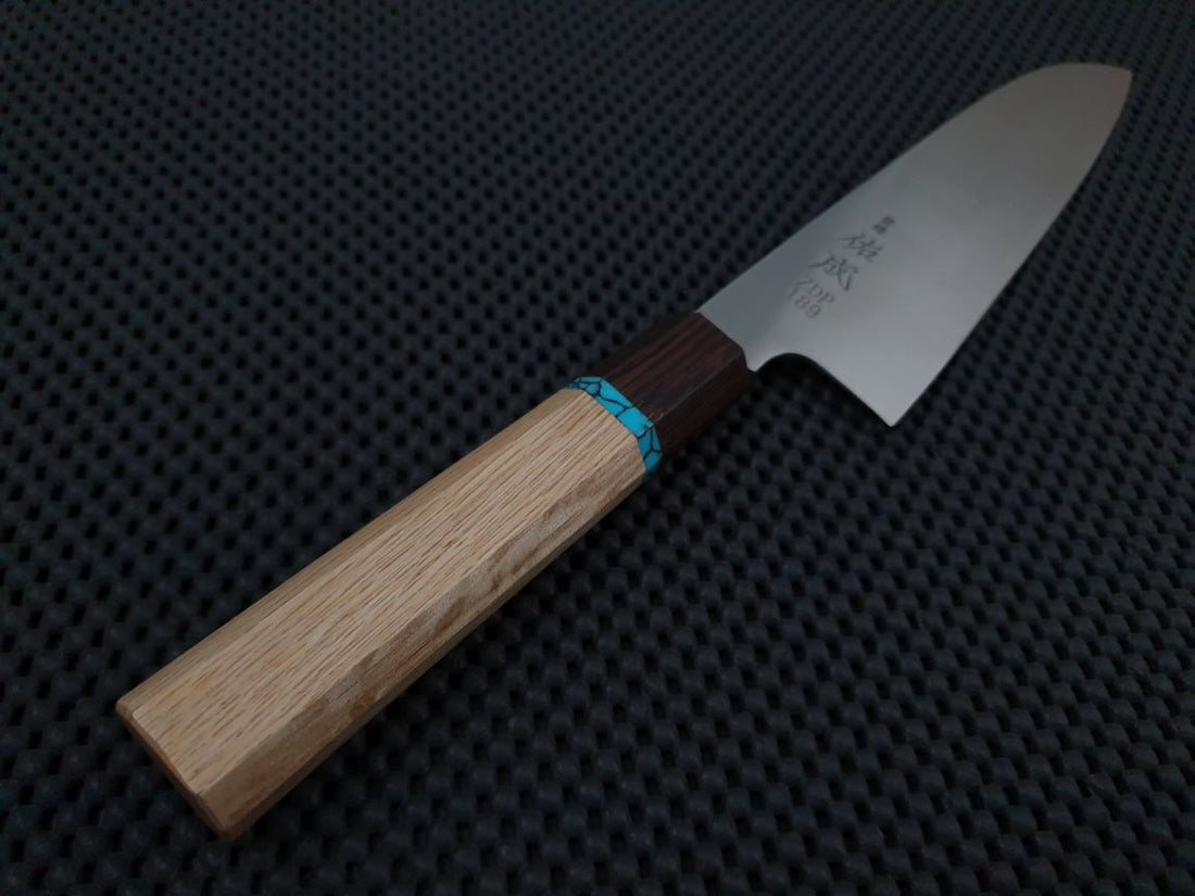Sukenari ZDP Migaki | 195 Santoku Knife (Yu Handle)