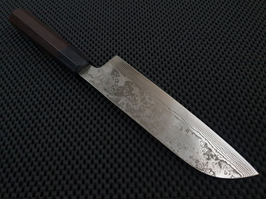 Yoshida ZDP Damascus Santoku Knife