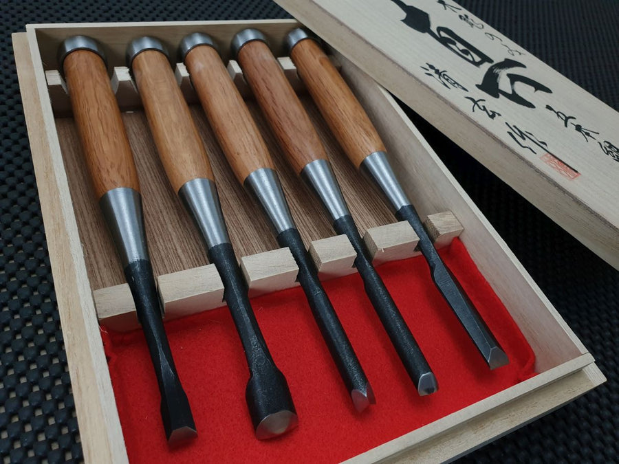 Kawasei Japanese Carving Chisels | Makoto-5 Premium Wood Carving Set ...