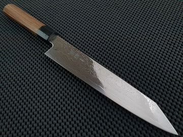 Sukenari Damascus Slender Gyuto Knife
