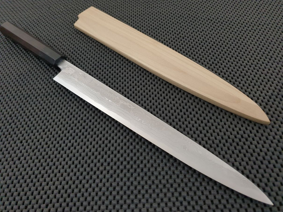 Hitohira Tanaka Damascus Yanagiba Knife
